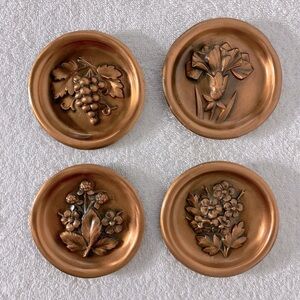 Vintage Copper Plated Cast Iron Decorative Embossed Wall Art